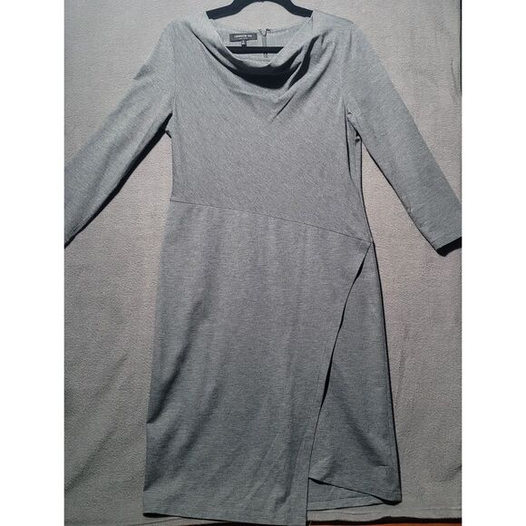 LaFayette 148 NY Women's Gray Jersey Shift Dress Size 8